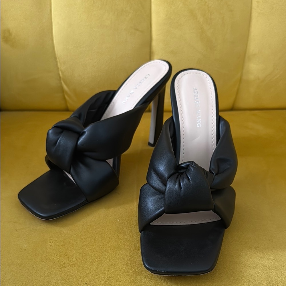Black Women's Heeled Mules